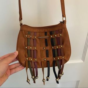 ROXY vegan leather crossbody leather tassel